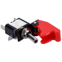 Schalter mit Schutzklappe und LED - rot 40294