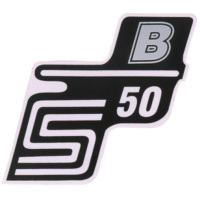 Emblem Logo Schriftzug S50 B Folie / Aufkleber silber für Simson S50 41962