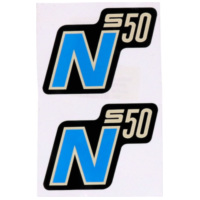 Emblem Logo Schriftzug S50 N Folie / Aufkleber schwarz-blau 2 Stück für Simson S50N 41970