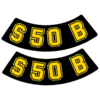 logo foil / sticker S50 B black-yellow 2 pieces for Simson S50 41971