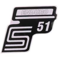 Emblem Logo Schriftzug S51 Enduro Folie / Aufkleber weiß für Simson S51 41980