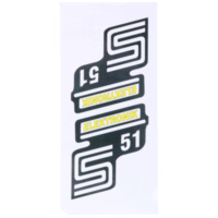 logo decal set S51 electronics foil / sticker yellow for Simson S51 41981