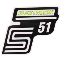 logo foil / sticker S51 Elektronik neon yellow for Simson S51 41982