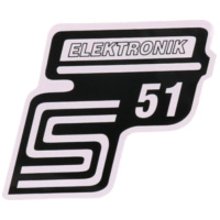 logo foil / sticker S51 Elektronik white for Simson S51 41984