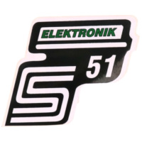 Emblem Logo Schriftzug S51 Elektronik Folie / Aufkleber grün für Simson S51 41987