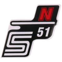 Emblem Logo Schriftzug S51 N Folie / Aufkleber rot für Simson S51 41990