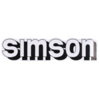 Emblem Logo Schriftzug Folie / Aufkleber Tank weiß, schwarz für Simson S51 42015