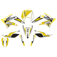 decal set Doppler white-black-yellow for Derbi Senda 2011-2017 42768