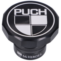 Tankdeckel 66Heroes Aluminium schwarz mit für: Puch -Logo für Puch Maxi S, N 43886