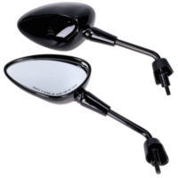 mirror set M8 short, black glossy for Vespa GTS HPE, Sprint, Primavera 49361