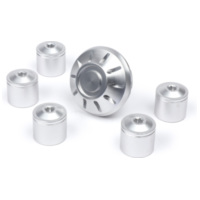 Caps- Set wheel nut / rim Ø=35mm -MOTO NOSTRA, CNC, silver- for: Vespa ET2, ET4