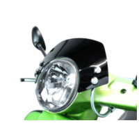 Flyscreen with chromed brackets -MOTO NOSTRA, w=340mm, h=105mm- for: Vespa GT, G
