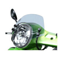 Flyscreen with black brackets -MOTO NOSTRA, w=340mm, h=105mm- Vespa GT, GTL, GTS, GTS Super 125-300cc - smoke grey 50723