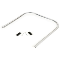 Leg shield beading (incl. end cap set) -BGM ORIGINAL- Vespa PK S, PK S Lusso, PK SS, PK ETS - plastic - silver 50874