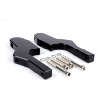 Pair of foot peg adapters for pillion rider -MOTO NOSTRA, CNC, black shiny- for:
