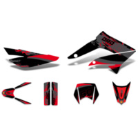 Aufkleber Dekor / Sticker Kit schwarz-rot-grau glänzend für Derbi Senda DRD 11-17 DK-43043