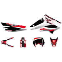 Aufkleber Dekor / Sticker Kit schwarz-weiß-rot glänzend für Gilera RCR 11-17 DK-43047