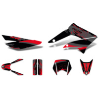 Aufkleber Dekor / Sticker Kit schwarz-rot-grau matt für Gilera RCR 11-17 DK-43050