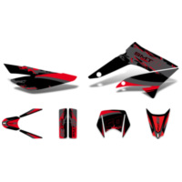 Aufkleber Dekor / Sticker Kit schwarz-rot-grau glänzend für Gilera SMT 11-17 DK-43055