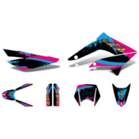 Aufkleber Dekor / Sticker Kit schwarz-pink-blau glänzend für Gilera SMT 11-17 DK-43057