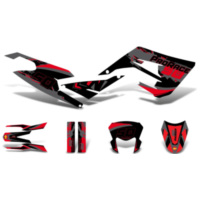 Aufkleber Dekor / Sticker Kit schwarz-rot-grau glänzend für Derbi Senda 50 2018- DK-43744