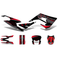 Aufkleber Dekor / Sticker Kit schwarz-rot-grau glänzend für Gilera RCR 50 2018- DK-43746