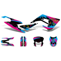 Aufkleber Dekor / Sticker Kit schwarz-pink-blau glänzend für Gilera SMT 50 2018- DK-43754