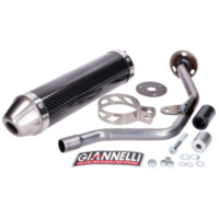 muffler Giannelli carbon w/ general operating permit for Yamaha DT 50 R 2004, Malaguti XTM, XSM GI-34636HF