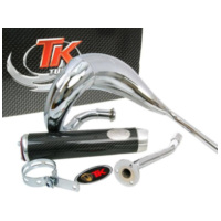 Schalldämpfer Auspuff Turbo Kit Bufanda RQ Chrom für Derbi Senda (00-), Aprilia RX/SX, Gilera RCR/SMT H10523-Q