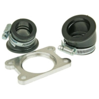 intake manifold racing with two adapters 24 and 32mm carb connection for Minarelli AM, Generic, KSR-Moto, Keeway, Motobi, Ride,