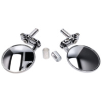 handle bar end mirror set CNC chromed round IP42018