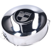 engine ignition cover / alternator cover chromed w/ Puch logo for Puch Maxi IP44255