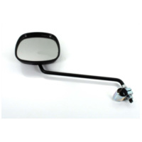 Mirror clamp 1 piece Dimensions mirror head 110mm wide 105mm high for 22mm handlebar rod 200mm long color black glass reducing f