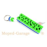 Key fob 95mm 27mm 15mm green white blue for moped mokick MG00008677