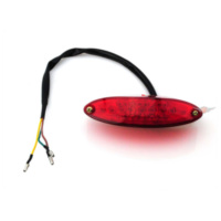 Rücklicht Motorrad 1 Stück Maße Hoch 30mm breit 120mm tief 38mm Befestigungsabstand 103mm Kabellänge 300mm 12 Volt Glas Transpar