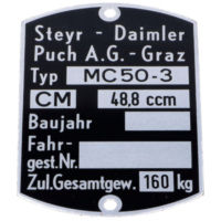 Nameplate frame 60 x 40mm for Puch MC 50-3 MG00083283