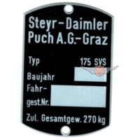 Rahmen Typenschild Maße 60 x 40mm für Puch 175 SVS MG00083287