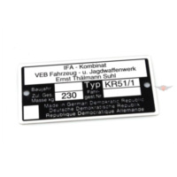 Typenschild Aluminium 73,80mm 37,09mm 0,7mm für Simson Schwalbe KR51/1 MG00083351