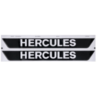 Aufkleber Tank MOGA 2 Stück Breit 327mm Hoch 38mm schwarz glänzend mit weisser Schrift für Hercules M 3, 4, 5, Prima, Optima MG0