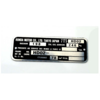 Nameplate for Honda MT 80 MG00083462