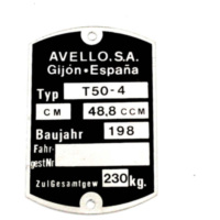 Rahmen Typenschild Maße 59 x 40mm für Mofa Mokick MG00083500