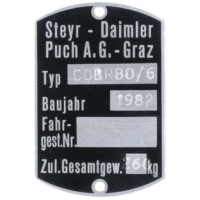 Typenschild Rahmen 60x40mm für Puch N 50 MG00083503