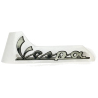 sign / lettering "Vespa" black chrome OEM 150x50mm for Vespa GT, LX, LXV, S, GTS, GTV PI-672061