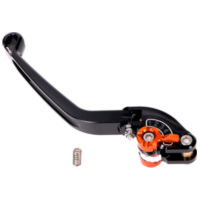 clutch lever / rear brake lever Puig 2.0 adjustable, folding - black orange PUI260-NT