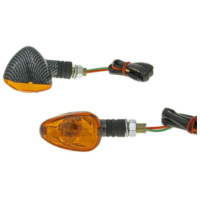 indicator light set M10 thread carbon look Doozy orange, short version VC20110