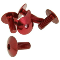fairing screws hex socket head - anodized aluminum red - set of 6 pcs - M6x15 VC21238