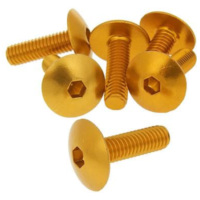 fairing screws hex socket head - anodized aluminum gold - set of 6 pcs - M6x20 VC21243