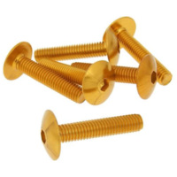 fairing screws hex socket head - anodized aluminum gold - set of 6 pcs - M6x30 VC21247