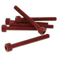 hexagon socket screw set - anodized aluminum red - 6 pcs - M5x45 - styling VC21278