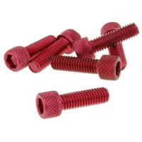 hexagon socket screw set - anodized aluminum red - 6 pcs - M6x20 - styling VC21282